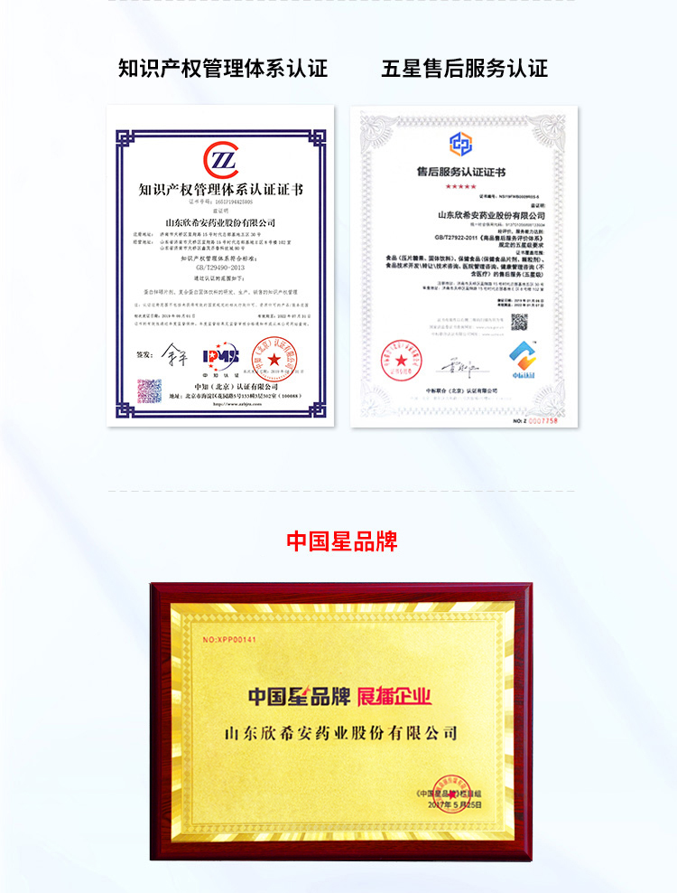 知識產權管理體系認證，五星售后服務認證、中國星品牌